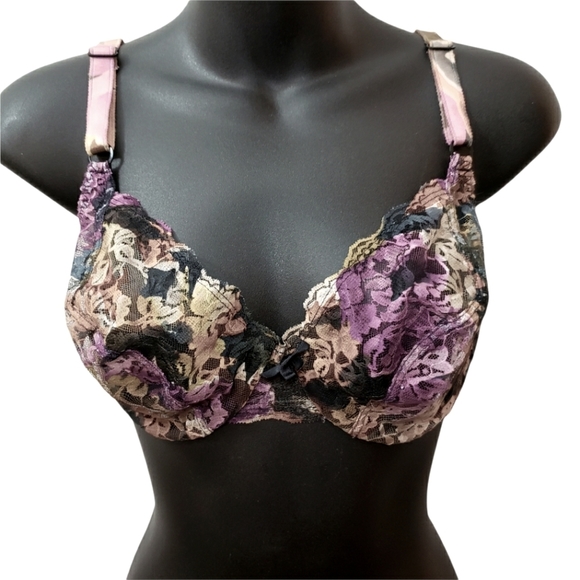 Warners Multi Color Floral Bra Size 34D - Picture 2 of 6